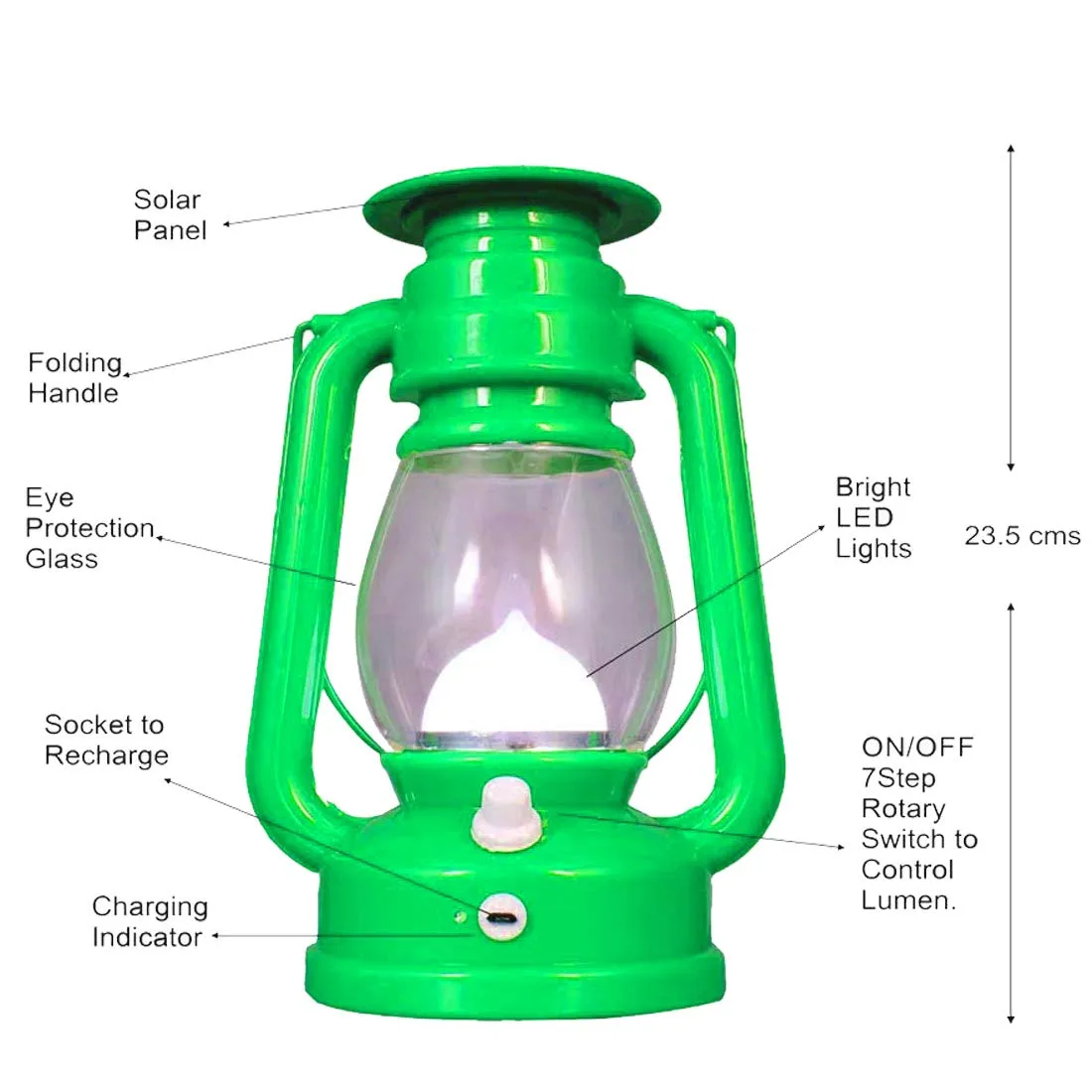 Kuber Industries 2 Pieces Solar Lantern Emergency Light - Rechargeable, Portable - Travel Camping Lantern - Red & Green-CTKTC22914